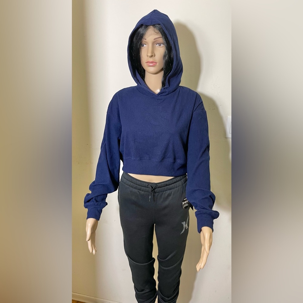 Sz US S Garage Soft  Oversized Hoodie Hoodie Mariana Blue  Features Ribbed NWT - Picture 7 of 11